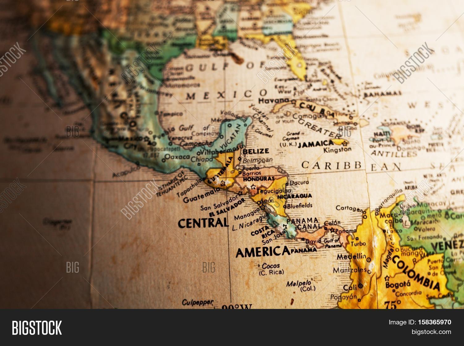 Part Globe Map Central Image & Photo (Free Trial) | Bigstock