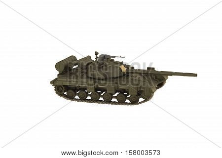 Image of a military tank with cannon isolated on white background T-64
