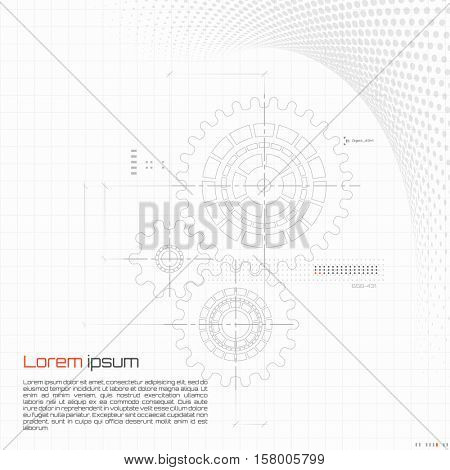 Abstract technology background with a cogweels.