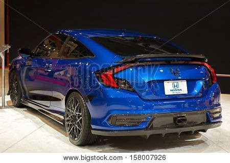 LAS VEGAS NV/USA - NOVEMBER 4 2016: Customized 2016 Honda Civic car at the Specialty Equipment Market Association (SEMA) 50th Anniversary auto trade show. Builder: MAD Industries