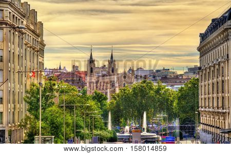 View towards San Jeronimo el Real Church in Madrid - Spain