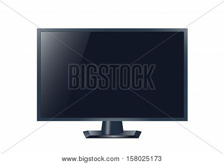 Realistic tv drawing. Vector stock illustration. Shiny screen, black