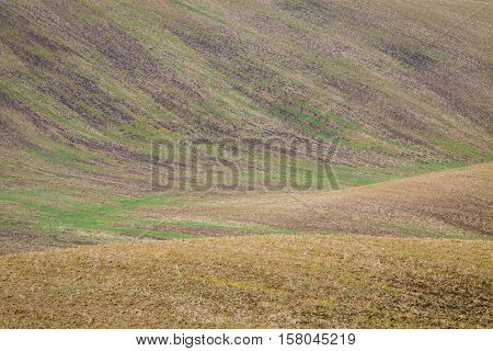 Background of Moravian fields area called the Moravian Tuscany Czechia.