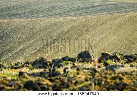 Background of Moravian fields area called the Moravian Tuscany Czechia.