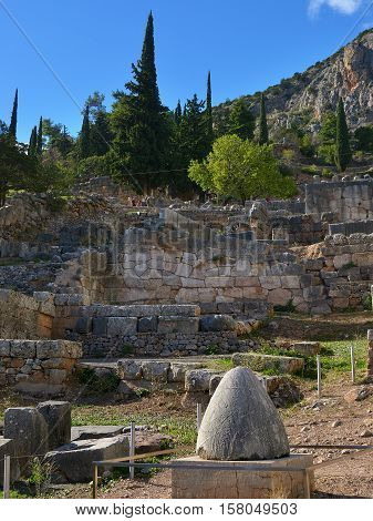 Navel Stone In Delphi, Greece