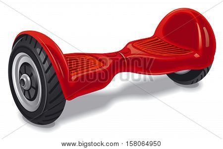 illustration of electrical red modern wheel gyroboard