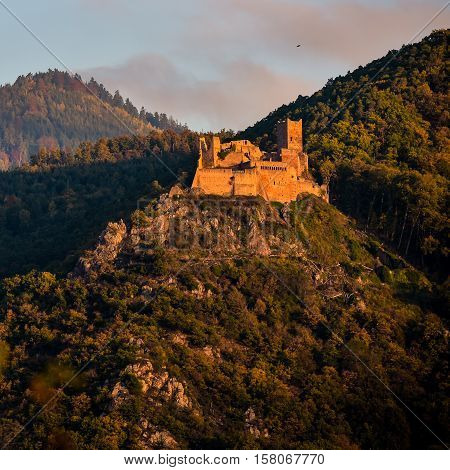 Ribeauville, The Castle Saint-ulrich And Gilsberg, Alsace
