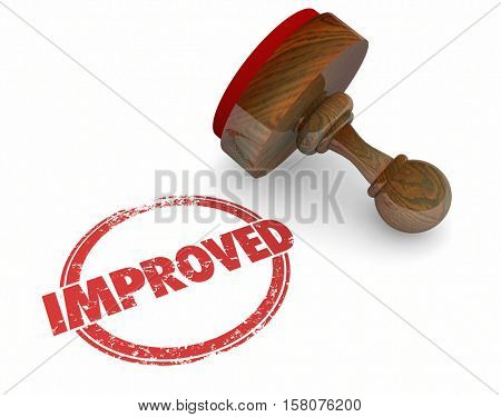 Improved Stamp Word New Update Better Product 3d Illustration