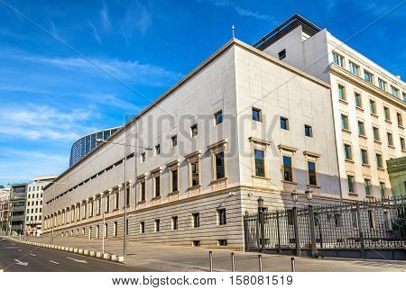 Congress of Deputies building in Madrid - Spain