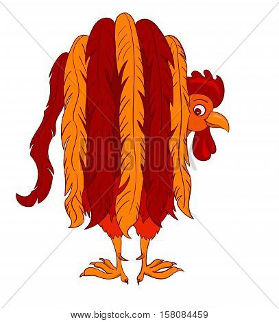 Vector illustration of Red Rooster, symbol of 2017 on the Chinese calendar