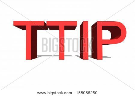Ttip - Transatlantic Trade And Investment Partnership On White Background
