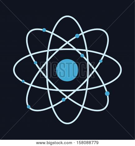 Atom pictograph science - chemical symbol of atom vector sign illustration stock