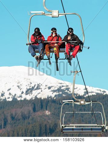 Cableway At Ski Resort