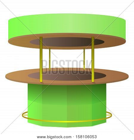 Vector bar counter green and brown isolated