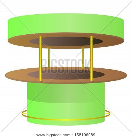 Vector bar counter green and brown isolated