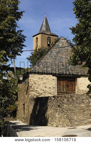 Sant Peir church of Betlan village Aran Valley Lleida province pyrenees mountain Spain