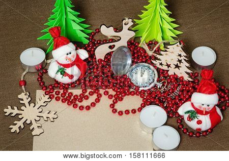 set of festive objects to decorate the rooms, the concept of home comfort