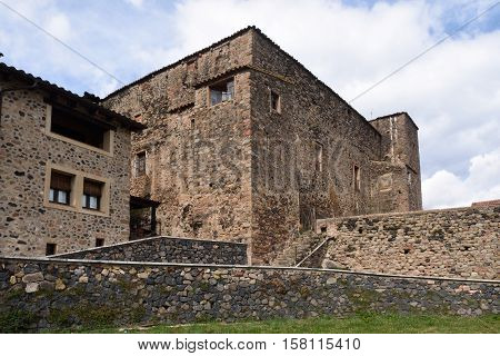 castle of Santa Pau Garrotxa Girona province Catalonia Spain