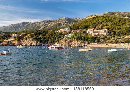 view of the bay of Przno in Montenegro