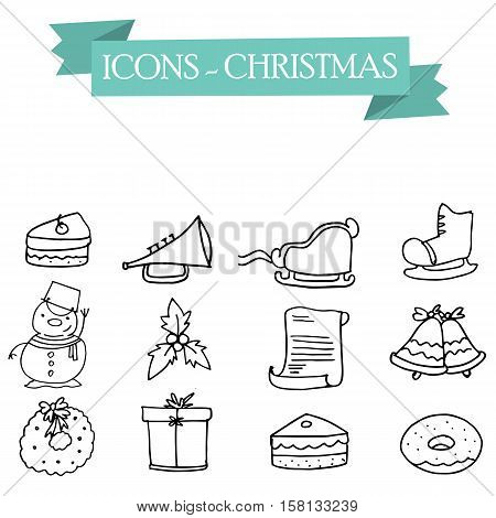 Vector art of holiday icons collection stock illustration