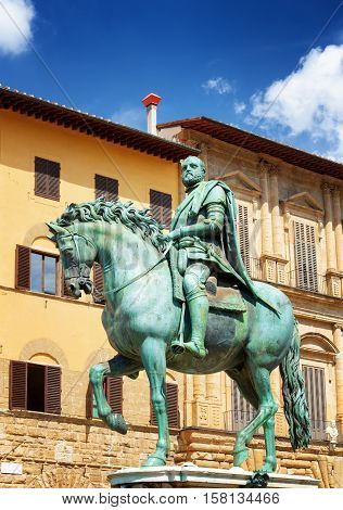 Statue Of Cosimo I Medici On The Piazza Della Signoria, Florence