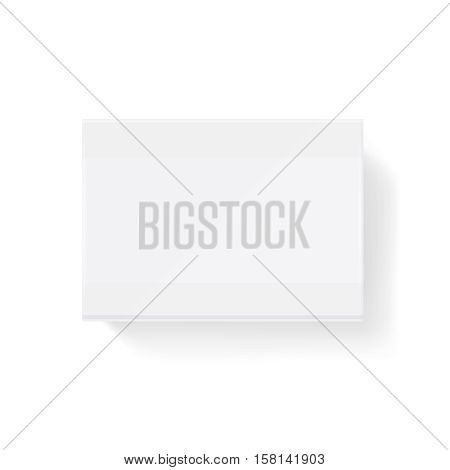 White blank closed matchbook, match box vector illustration. Matchbox sliding mock up, small matchbook packet