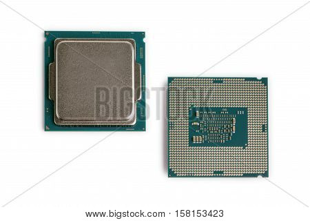Computer CPU Processor Chips on a white background