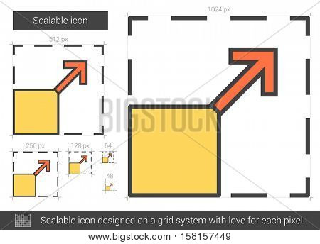 Scalable vector line icon isolated on white background. Scalable line icon for infographic, website or app. Scalable icon designed on a grid system.