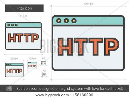 Http vector line icon isolated on white background. Http line icon for infographic, website or app. Scalable icon designed on a grid system.