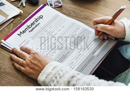 Membership Application Form Register Concept