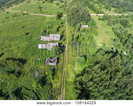 An abandoned village. The village long since left residents. Home destroyed by time...