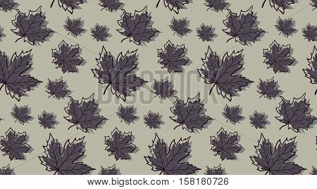 Seamless Pattern With Autumn Maple Leaves