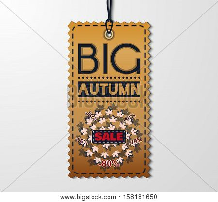 Autumn Sale Sticker With In Vintage Style.
