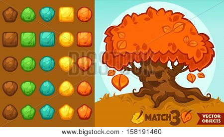 vector collection of match 3 objects blocks and puzzles for your mobile game