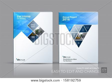 Business vector set. Brochure template layout, cover design annual report, magazine, flyer in A4 with rectangles, triangles, diagonal house window shape for real estate, business, building. Abstract.