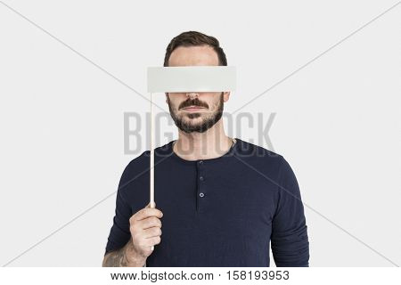 Man Eye Covered Blind Forbidden Lost Concept