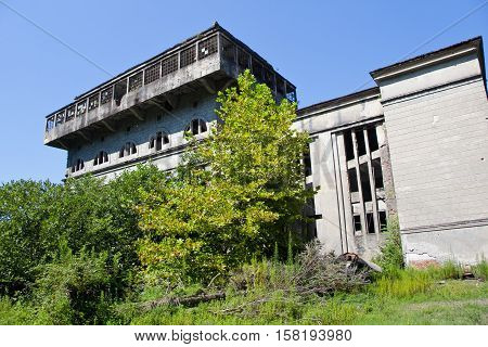 Abandoned, destroyed by war and overgrown  Tkvarcheli power plant, Abkhazia, Georgia