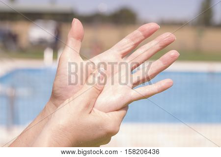Woman's hands massaging. Hands with good appearance