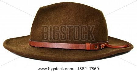 Dark Green cowboy hat with white background