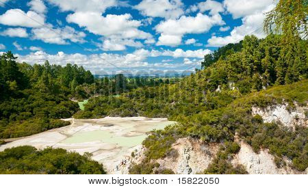 Bratpfanne flachen Pool am Wai o Tapu Thermalgebiet in Neuseeland