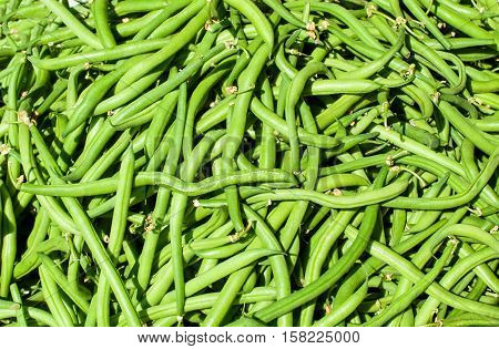 A pile of green beans at Market