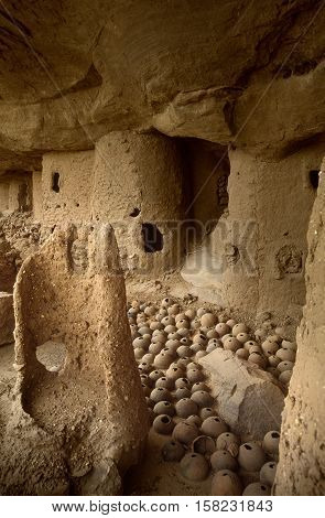 Mali, Africa - Dogon Village And Typical Mud Buildings