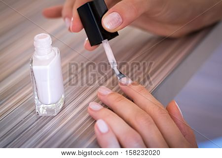 nail polish the painting fingers close up