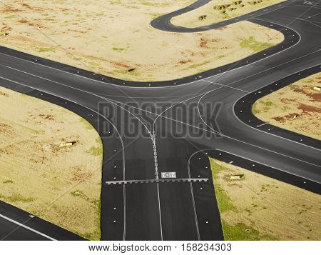 Aerial view of airport runway, Hilo International Airport