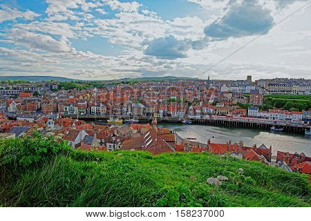 Coast Of North Sea In Whitby North Yorkshire Uk