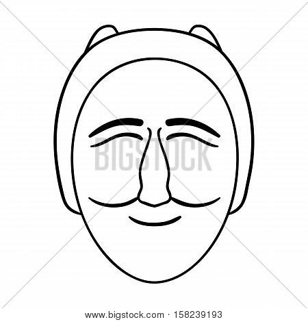 Hahoe mask icon in outline style isolated on white background. South Korea symbol vector illustration.