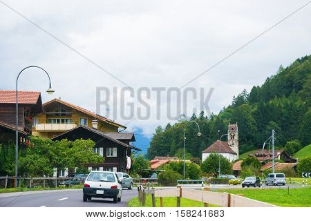 Gsteig Village Church In Gsteigwiler At Interlaken Oberhasli Bern Swiss