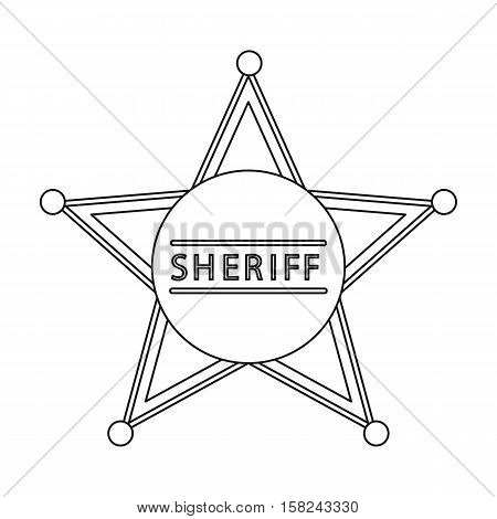 Sheriff icon outline. Singe western icon from the wild west outline.