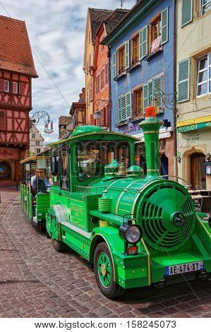 Little Green Train In Colmar In Alsace France