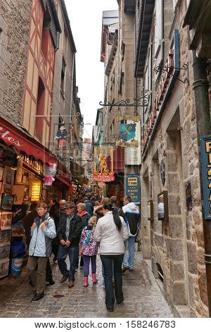 Mont Saint Michel In Normandy Of Manche Of France